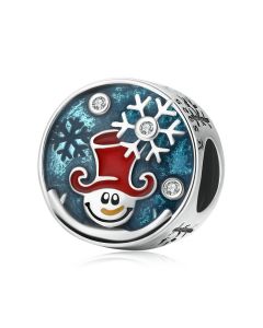 925 Sterling Silver Charms, Fit Pandora Charms, Charms for Bracelet, Clown Snowman Christmas Snowflake Charm, Charms for Pandora Bracelet