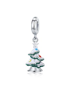 Fit Pandora Charms, Winter Snow White Christmas Tree Pendant Charm, Charms for Pandora Bracelet, 925 Sterling Silver Charms