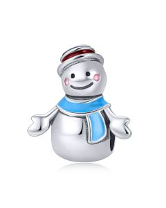925 Sterling Silver Charms, Charms for Pandora Bracelet, Mr Snowman Color Enamel Christmas Charm, Fit Pandora Charms, Charms for Bracelet