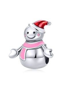 Charms for Bracelet, Miss Snowman Color Enamel Christmas Charm, Fit Pandora Charms, Charms for Pandora Bracelet, 925 Sterling Silver Charms
