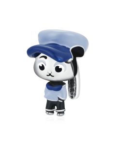 Rabbit Police Officer in Blue Uniform Charm, Cartoon Character Charm, Charms for Pandora Bracelet, Fit Pandora Charms
