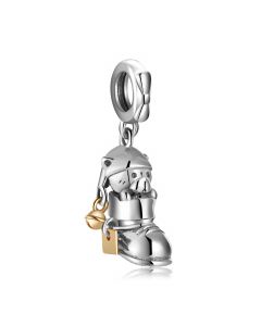 14K Gold Bear Boots Christmas Charm, 925 Sterling Silver Charms, Charms for Pandora Bracelet, Fit Pandora Charms, Charms for Bracelet