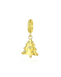 Gold Plated Christmas Tree Charm, 925 Sterling Silver Charms, Fit Pandora Charms, Charms for Pandora Bracelet, Charms for Bracelet