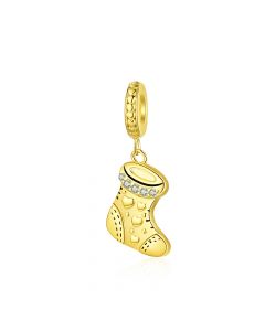 925 Sterling Silver Charms, Charms for Pandora Bracelet, Fit Pandora Charms, Christmas Stocking Pendant Charm, Charms for Bracelet