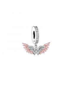 Fit Pandora Charms, 925 Sterling Silver Charms, Angel Wings Charm, Famous Heroine with Wings Charm, Charms for Pandora Bracelet