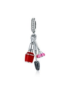 Charms for Bracelet, 925 Sterling Silver Charms, Fit Pandora Charms, Makeup Tools Cosmetics Pendant Charm, Charms for Pandora Bracelet