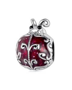 Red Gorgeous Ladybug Charm, 925 Sterling Silver Charms, Charms for Bracelet, Fit Pandora Charms, Charms for Pandora Bracelet