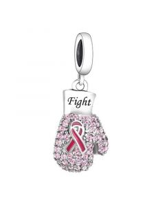 Fit Pandora Charms, Fight Breast Cancer Awareness Charm, 925 Sterling Silver Charms, Charms for Pandora Bracelet, Charms for Bracelet