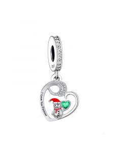Fit Pandora Charms, Charms for Pandora Bracelet, Charms for Bracelet, 925 Sterling Silver Charms, I Love You Forever Snowman Christmas Charm