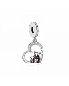 I Love You Forever Mum and Baby Panda Charm, Charms for Pandora Bracelet, 925 Sterling Silver Charms, Fit Pandora Charms