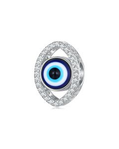 925 Sterling Silver Charms, Charms for Pandora Bracelet,  Devil’s Eye Pave CZ Charm, Charms for Bracelet, Fit Pandora Charms