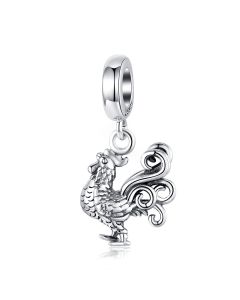 Charms for Bracelet, Charms for Pandora Bracelet, Brave Rooster Charm, Fit Pandora Charms, 925 Sterling Silver Charms