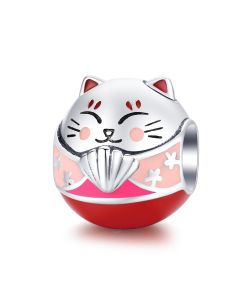 Charms for Pandora Bracelet, Fit Pandora Charms, Maneki Neko Charm, Japan Kitty Cat Charm, 925 Sterling Silver Charms, Charms for Bracelet