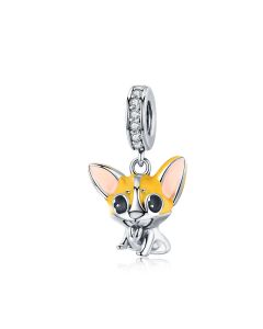 Charms for Bracelet, Corgi Puppy Dog Charm, Charms for Pandora Bracelet, Fit Pandora Charms, 925 Sterling Silver Charms