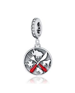 Charms for Pandora Bracelet, Refuse To Eat Wild Animals Charm, Protect The Wild Animal Charm, Fit Pandora Charms, 925 Sterling Silver Charms