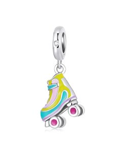 Collorful Ice-skate Shoe Charm, Roller Skate Charm, Fit Pandora Charms, 925 Sterling Silver Charms, Charms for Pandora Bracelet