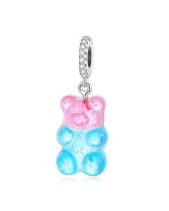 925 Sterling Silver Charms, Charms for Bracelet, Fit Pandora Charms, Charms for Pandora Bracelet, Colorful Candy Bear Charm