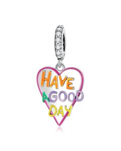 Have a Good Day Charm, 925 Sterling Silver Charms, Fit Pandora Charms, Charms for Bracelet, Charms for Pandora Bracelet