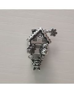 Charms for Pandora Bracelet, 925 Sterling Silver Charms, Santa and House Christmas Charm, Fit Pandora Charms, Charms for Bracelet
