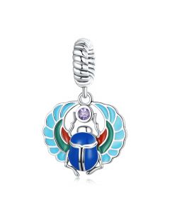 925 Sterling Silver Charms, Charms for Bracelet, Egyptian Scarab Beetle Dangle Charm, Fit Pandora Charms, Charms for Pandora Bracelet
