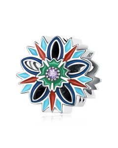 Fit Pandora Charms, Charms for Pandora Bracelet, Colorful Lotus Charm, 925 Sterling Silver Charms, Charms for Bracelet