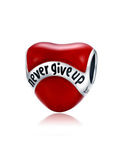 Charms for Pandora Bracelet, Fit Pandora Charms, 925 Sterling Silver Charms, Charms for Bracelet, Never Give Up Charm