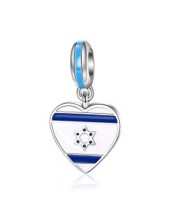 Fit Pandora Charms, Israel Flag Star of David Charm, 925 Sterling Silver Charms, Charms for Pandora Bracelet, Charms for Bracelet