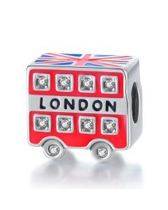 London Double Decker Bus Charm, Fit Pandora Charms, 925 Sterling Silver Charms, Charms for Bracelet, Charms for Pandora Bracelet