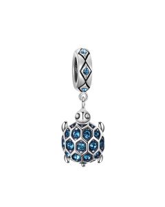 Charms for Bracelet, Fit Pandora Charms, Blue Zircon Baby Turtle Charm, 925 Sterling Silver Charms, Charms for Pandora Bracelet
