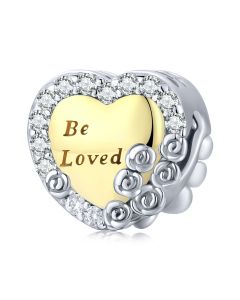 Charms for Pandora Bracelet, 925 Sterling Silver Charms, Fit Pandora Charms, Be Loved Flower Heart Charm, Charms for Bracelet