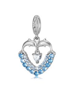 Fit Pandora Charms, 925 Sterling Silver Charms, Charms for Bracelet, Dolphin Love Charm, Charms for Pandora Bracelet