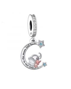 Mother and Baby Elephant Charm, 925 Sterling Silver Charms, Fit Pandora Charms, For Pandora Charm Bracelet, Charms for Pandora Bracelet