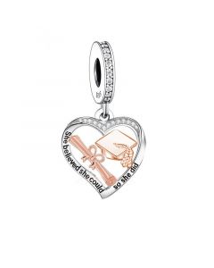Graduation Book Hat Charm, 925 Sterling Silver Charms, For Pandora Charm Bracelet, Fit Pandora Charms, Charms for Pandora Bracelet