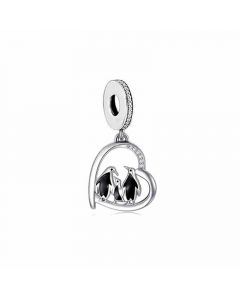 Penguin Family Love Charm, For Pandora Charm Bracelet, Charms for Pandora Bracelet, 925 Sterling Silver Charms, Fit Pandora Charms
