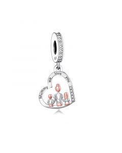 Mummy We Love You Charm, For Pandora Charm Bracelet, Fit Pandora Charms, Charms for Pandora Bracelet, 925 Sterling Silver Charms