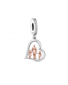 Daddy with Two Daughters Charm, 925 Sterling Silver Charms, Fit Pandora Charms, For Pandora Charm Bracelet, Charms for Pandora Bracelet