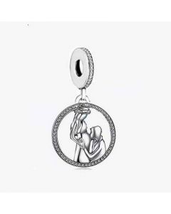 Pregnant Wife & Husband Charm, Fit Pandora Charms, For Pandora Charm Bracelet, 925 Sterling Silver Charms, Charms for Pandora Bracelet
