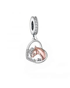 Girl Embrace Horse Charm, 925 Sterling Silver Charms, For Pandora Charm Bracelet, Fit Pandora Charms, Charms for Pandora Bracelet