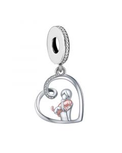 Girl Holding Pet Charm, For Pandora Charm Bracelet, 925 Sterling Silver Charms, Fit Pandora Charms, Charms for Pandora Bracelet