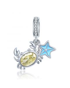 Crab and Starfish Charm, 925 Sterling Silver Charms, Fit Pandora Charms, For Pandora Charm Bracelet, Charms for Pandora Bracelet