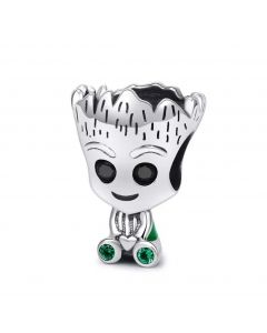 Groot with Heart Charm, Charms for Pandora Bracelet, For Pandora Charm Bracelet, Fit Pandora Charms, 925 Sterling Silver Charms