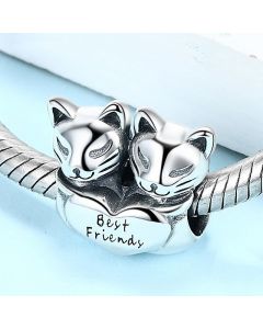 Cat Best Friend Charm, Fit Pandora Charms, For Pandora Charm Bracelet, Charms for Pandora Bracelet, 925 Sterling Silver Charms