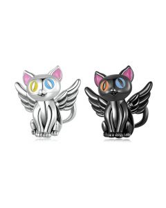 Angel Cat Charm, Charms for Pandora Bracelet, 925 Sterling Silver Charms, Fit Pandora Charms, For Pandora Charm Bracelet
