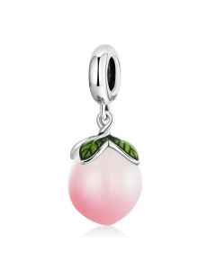 Juicy Peach Charm, 925 Sterling Silver Charms, Charms for Pandora Bracelet, Fit Pandora Charms, For Pandora Charm Bracelet