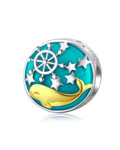 Free Swimming Whale, 925 Sterling Silver Charms, For Pandora Charm Bracelet, Charms for Pandora Bracelet, Fit Pandora Charms