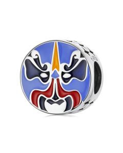 Chinese Opera Character Face Charm, For Pandora Charm Bracelet, 925 Sterling Silver Charms, Fit Pandora Charms, Charms for Pandora Bracelet