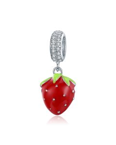 Strawberry Charm, Fit Pandora Charms, Charms for Pandora Bracelet, 925 Sterling Silver Charms, For Pandora Charm Bracelet