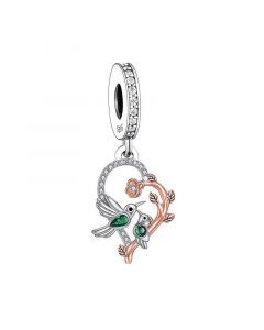 Hummingbird Mother and Daughter Charm, Fit Pandora Charms, 925 Sterling Silver Charms, Charms for Pandora Bracelet