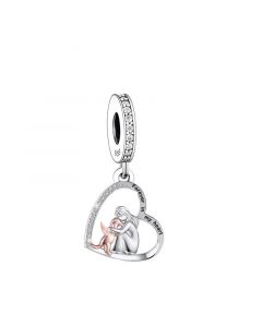 Angel Dog with Girl Charm, 925 Sterling Silver Charms, Fit Pandora Charms, Charms for Pandora Bracelet, For Pandora Charm Bracelet