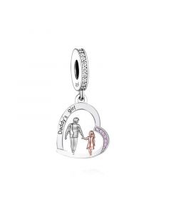 Daddy's Girl Charm, For Pandora Charm Bracelet, Charms for Pandora Bracelet, Fit Pandora Charms, 925 Sterling Silver Charms